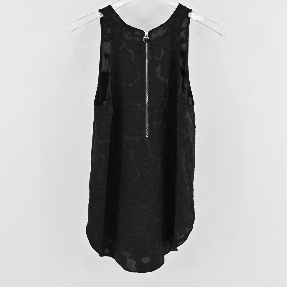 Aritzia Wilfred Womens‎ Silk Textured Top Size M Black Floral Sleeveless Blouse - Picture 2 of 12